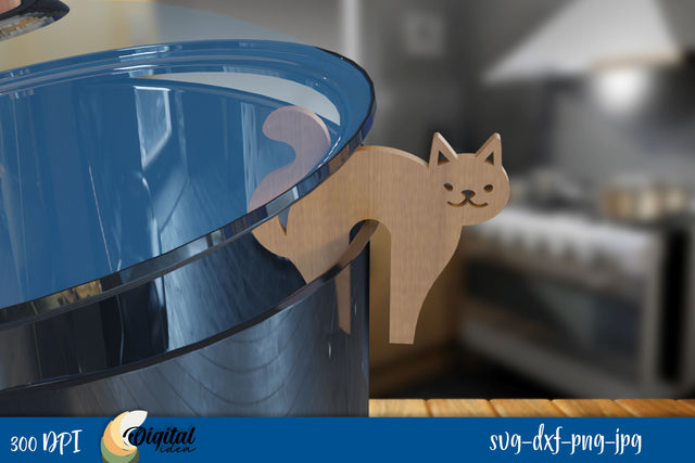 Cat SVG. Pot Prop Laser Cut Design. 3D Kitchen Laser Cut. SVG Evgenyia Guschina 