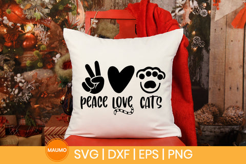 Cat svg quote, Peace love cats SVG Maumo Designs 