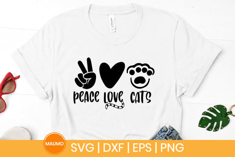 Cat svg quote, Peace love cats SVG Maumo Designs 