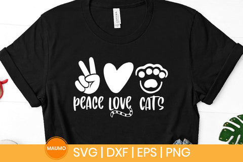 Cat svg quote, Peace love cats SVG Maumo Designs 