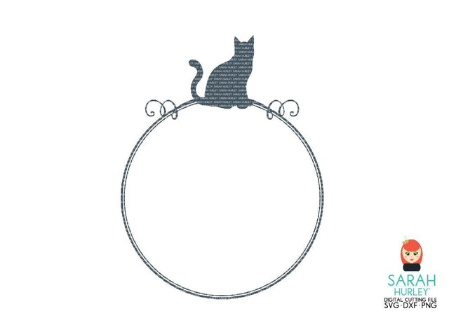 Cat Swirl Round Frame SVG Sarah Hurley 
