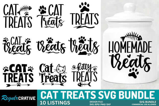Cat Treats SVG Bundle SVG Regulrcrative 