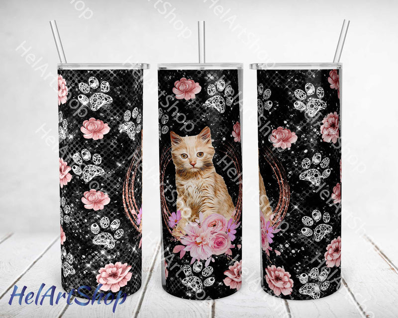 Cat Tumbler PNG Sublimation, SKINNY TUMBLER 20oz Png Sublimation _HelArtShop_ 