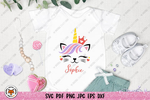 Cat Unicorn Face Bundle SVG,Caticorn SVG,Valentines Cat SVG SVG Digital Craftyfox 