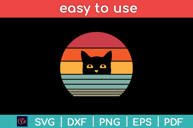 Cat Vintage Retro Style Svg Design SVG artprintfile 