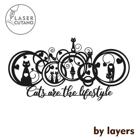 CAT Wall Decoration, Wood Cut and Paper Cut Template, Multilayer Cut Files for Laser Cut Wood or Cricut, Paper Craft, Sign SVG, 3D Designs SVG LaserCutano 