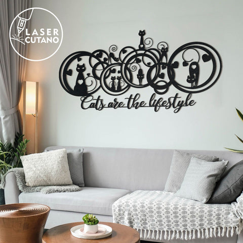 CAT Wall Decoration, Wood Cut and Paper Cut Template, Multilayer Cut Files for Laser Cut Wood or Cricut, Paper Craft, Sign SVG, 3D Designs SVG LaserCutano 