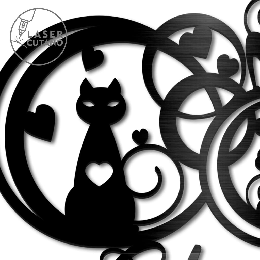 CAT Wall Decoration, Wood Cut and Paper Cut Template, Multilayer Cut ...