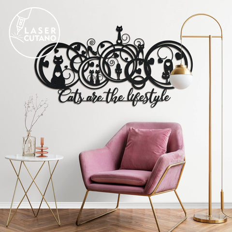 CAT Wall Decoration, Wood Cut and Paper Cut Template, Multilayer Cut Files for Laser Cut Wood or Cricut, Paper Craft, Sign SVG, 3D Designs SVG LaserCutano 