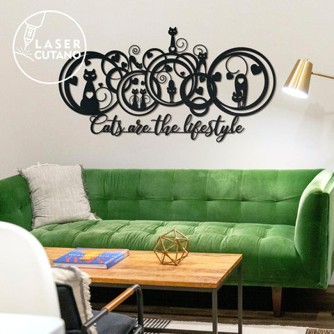 CAT Wall Decoration, Wood Cut and Paper Cut Template, Multilayer Cut Files for Laser Cut Wood or Cricut, Paper Craft, Sign SVG, 3D Designs SVG LaserCutano 