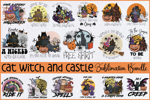 Cat Witch and Castle Sublimation Bundle Sublimation Jagonath Roy 