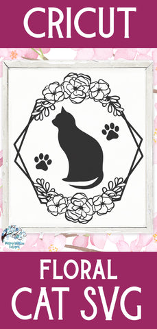 Cat with Flowers SVG SVG Wispy Willow Designs 