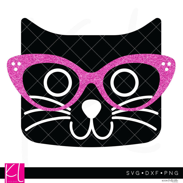 Cat with Glasses SVG Kelly Lollar Designs 