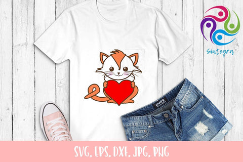Cat With Heart and Split Monogram Bundle Svg File SVG Sintegra 