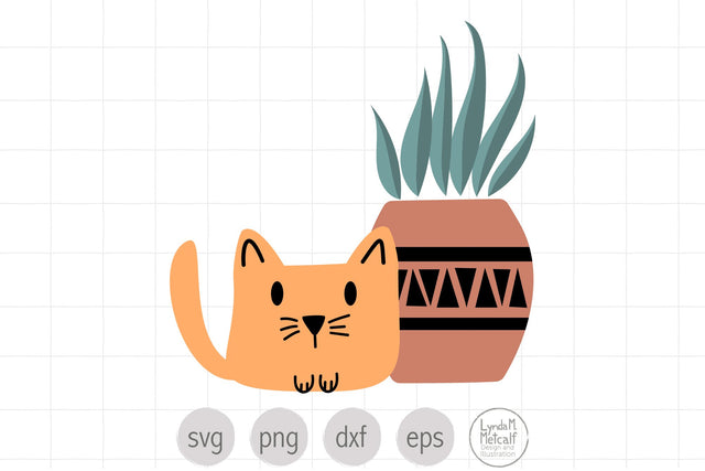 Cat with Plant SVG Ready Cut File SVG Lynda M Metcalf 