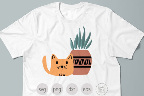 Cat with Plant SVG Ready Cut File SVG Lynda M Metcalf 