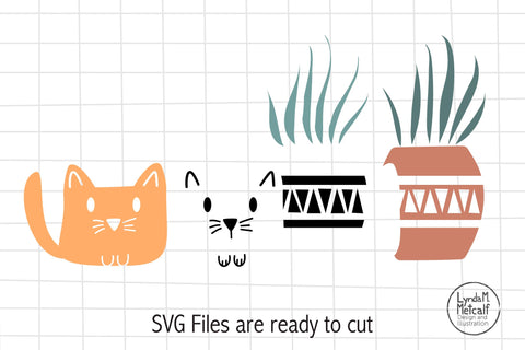 Cat with Plant SVG Ready Cut File SVG Lynda M Metcalf 