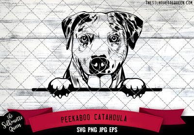 Catahoula Peek A Boo | Peekaboo | Peeking Dog Face SVG for Glowforge, Cricut, Laser, Silhouette, Scan n cut files SVG Loveleen Kaur 