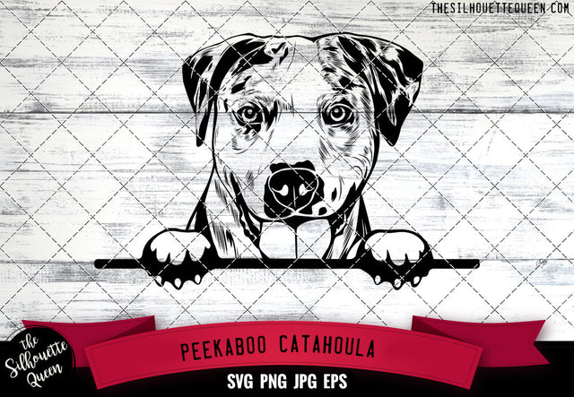 Catahoula Peek A Boo | Peekaboo | Peeking Dog Face SVG for Glowforge, Cricut, Laser, Silhouette, Scan n cut files SVG Loveleen Kaur 