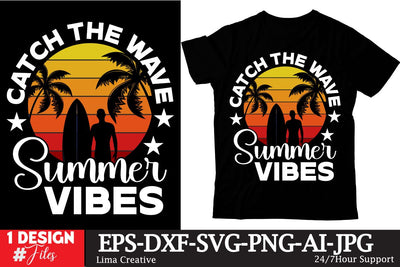 Catch The Wave Summer Vibes Retro Sunset ,Summer Sublimation ,Summer Retro Vintage T-shirt DEsign,SUmmer SVG ,Summer Rtero T-shirt DEsign BUndle SVG Insomnia Std 