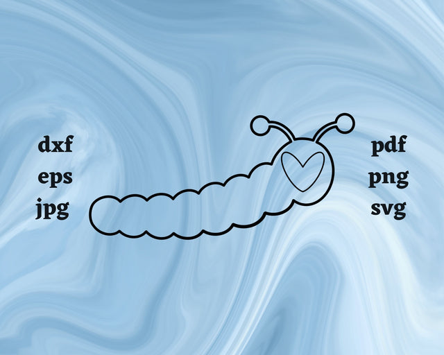 Caterpillar Heart SVG Cut File SVG Northern Light SVG 