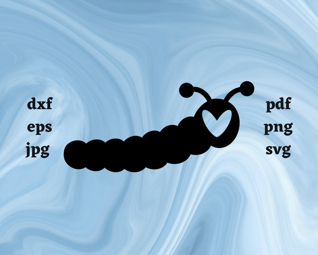 Caterpillar Heart SVG Cut File SVG Northern Light SVG 
