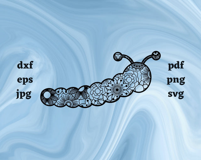 Caterpillar Mandala SVG Cut File SVG Northern Light SVG 