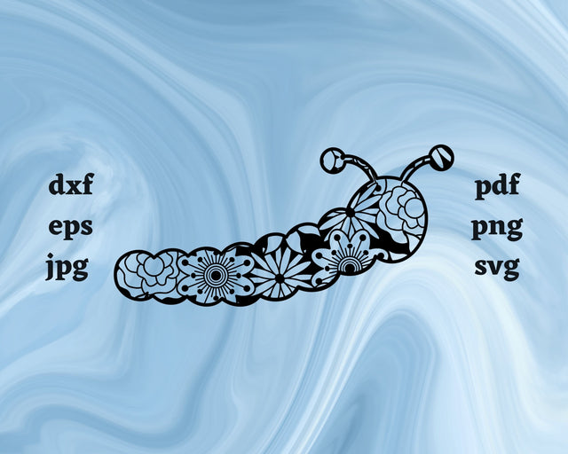 Caterpillar Mandala SVG Cut File SVG Northern Light SVG 