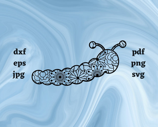 Caterpillar Mandala SVG Cut File SVG Northern Light SVG 