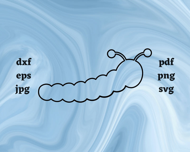 Caterpillar Outline SVG Cut File SVG Northern Light SVG 
