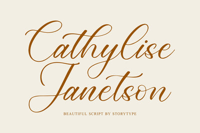 Cathylise Janetson Beautiful Script Font Storytype Studio 