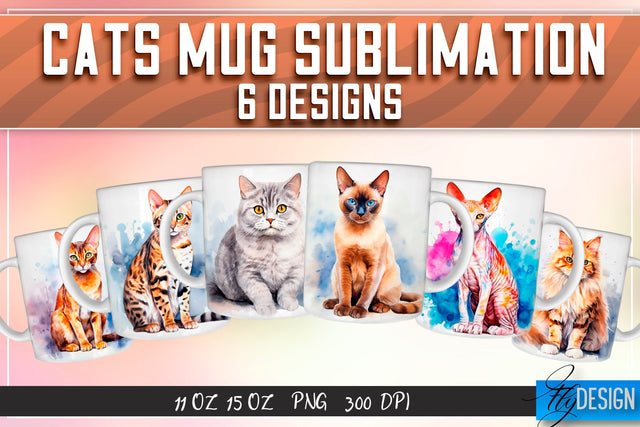 Cats 11 | 15 Oz Mug Sublimation Sublimation Fly Design 