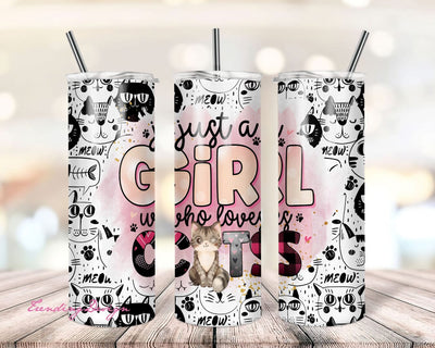 Cats 20oz Skinny Tumbler Design | Cute Cats Tumbler Wrap | Cute Cats Sublimation Wrap | Cute Cats Tumbler Png | Commercial Use Included Sublimation TrendingDesign 