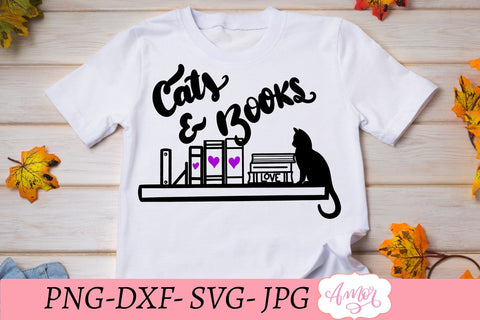 Cats and books SVG, book nerd svg SVG Amorclipart 