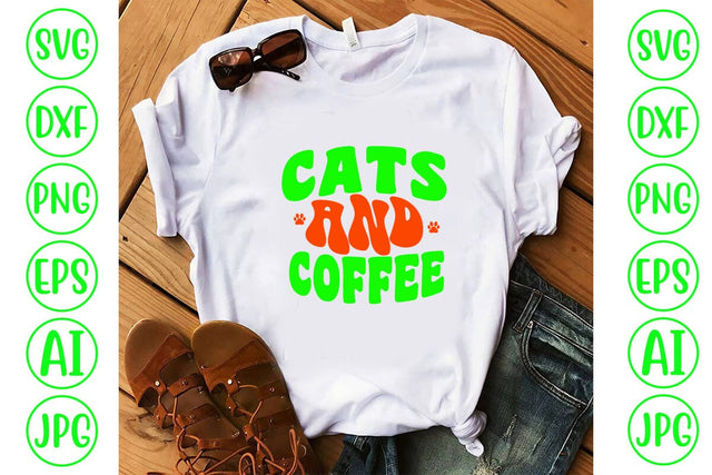 Cats And Coffee Retro SVG SVG Syaman 