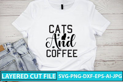 Cats And Coffee SVG Cut File SVG Syaman 