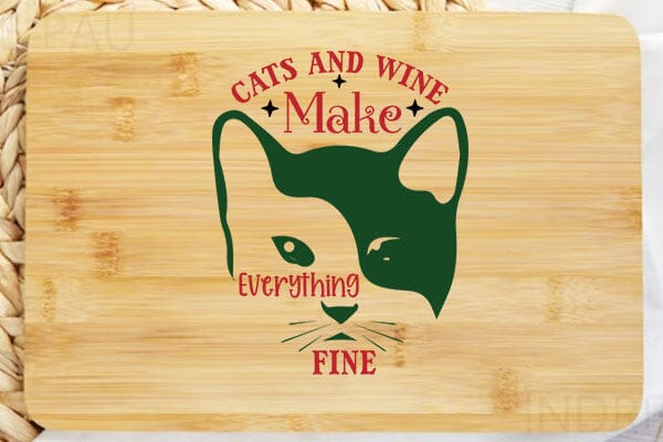 Cats And Wine Make Everything Fine SVG Angelina750 