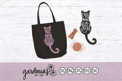 Cats and Yoga SVG Gardenias Art Shop 