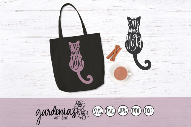 Cats and Yoga SVG Gardenias Art Shop 