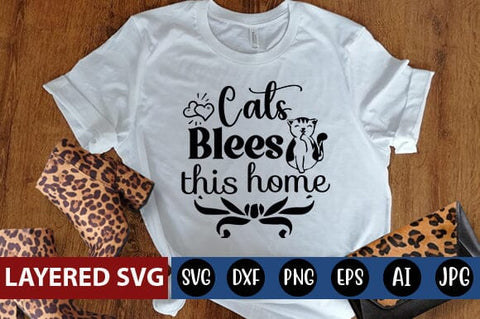 cats blees this home Svg SVG Blessedprint 