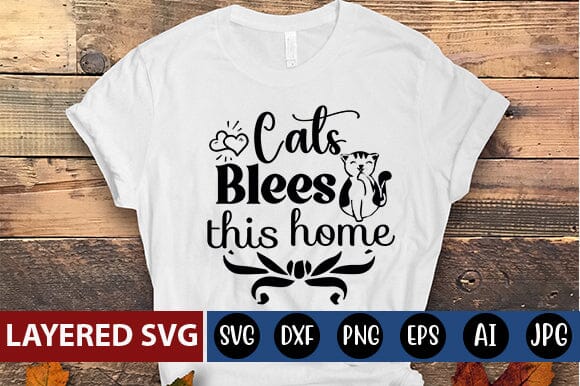 cats blees this home Svg SVG Blessedprint 
