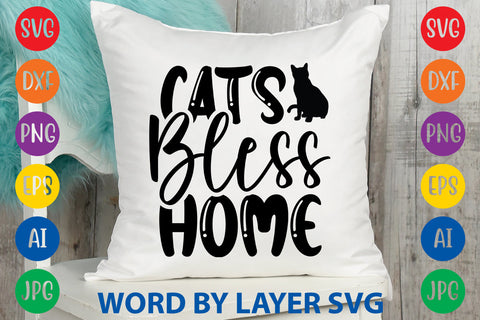 Cats Bless Home, Cat SVG Cut File SVG Rafiqul20606 
