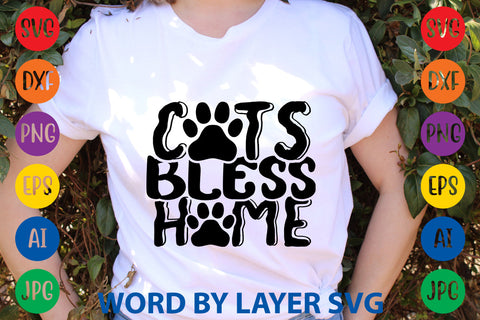 Cats Bless Home, Cat SVG Design SVG Rafiqul20606 