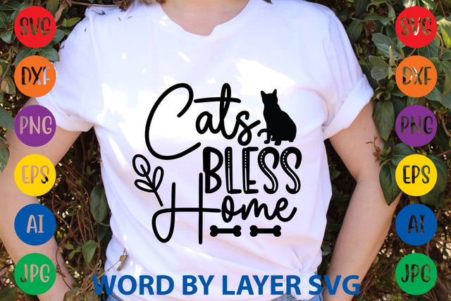 Cats Bless Home, Cat SVG Design SVG Rafiqul20606 