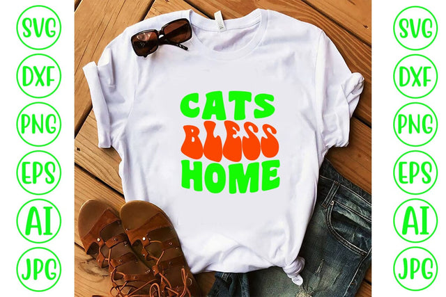 Cats Bless Home Retro SVG SVG Syaman 