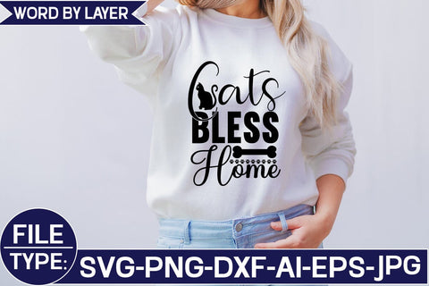 Cats Bless Home SVG Cut File SVG Studio Innate 