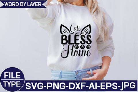 Cats Bless Home SVG Cut File SVG Studio Innate 