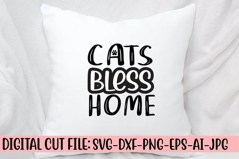 Cats Bless Home SVG Cut File SVG Syaman 
