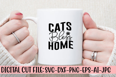 Cats Bless Home SVG Cut File SVG Syaman 