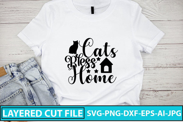 Cats Bless Home SVG Cut File SVG Syaman 